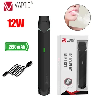 

Vape Pod System Vaptio Solo Flat Mini Kit Top-Fill Refillable 12W 1.0ml E-Cigarette Kit Ceramic Coil 1.5ohm