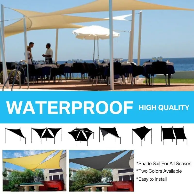 Skup Yeahmart nowa wodoodporna osłona przeciwsłoneczna markiza przeciwsłoneczna żagiel na zewnątrz plaża Camping ogród Patio basen słońce namiot baldachim Shade