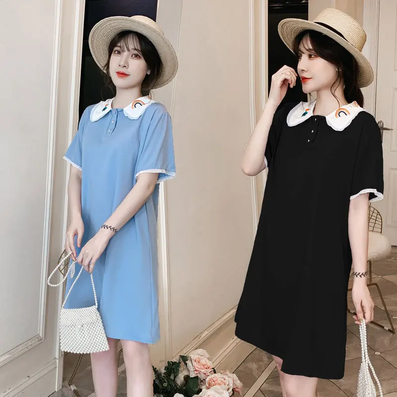 

Shanghai New Europe Sang 2020 Summer Fat Mm Loose Short Sleeve Peter Pan Collar