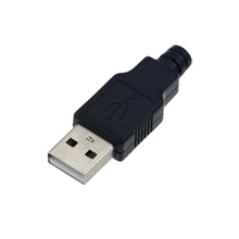 10 шт. Тип A входящий штекер USB 4 Pin разъем с черной Пластик крышка DIY Наборы