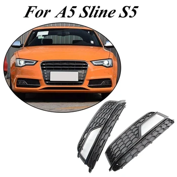 

2Pcs Front Honeycomb Lower Bumper Side Grille Fog Light Hole Fits for Audi A5 Sline S5 2012-2016