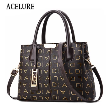 

ACELURE Soft Letter PU Leather Women Shoulder Bags Solid Color Fashion All-match Handbags Ladies Designer Shopping Purses Clutch