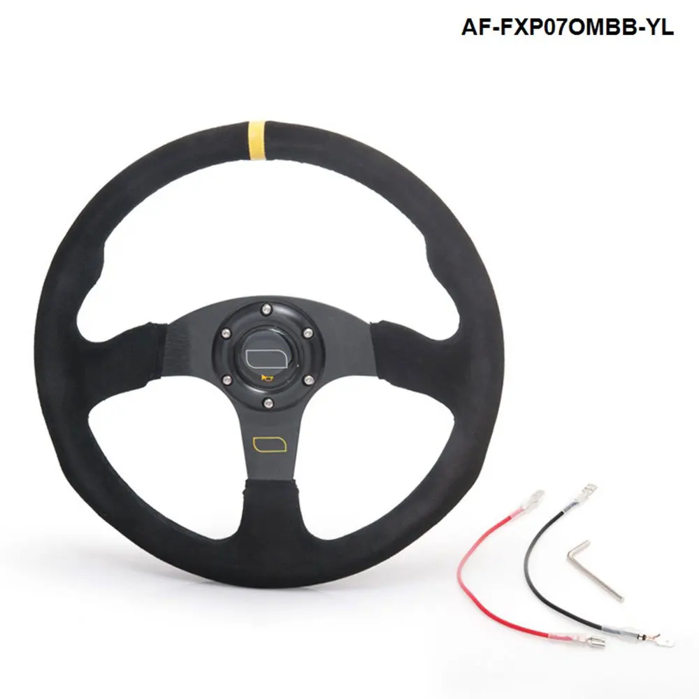 Универсальное замшевое рулевое колесо OM диаметром 14 дюймов и 350 мм|Рулевые колеса