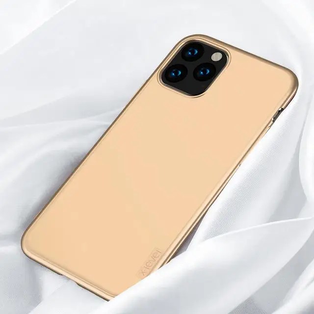 X-level для Iphone 11 Pro Max чехол из мягкого ТПУ ультра тонкий микро матовый чехол на заднюю панель телефона для Iphone 11 чехол Iphone11 Pro - Color: Gold