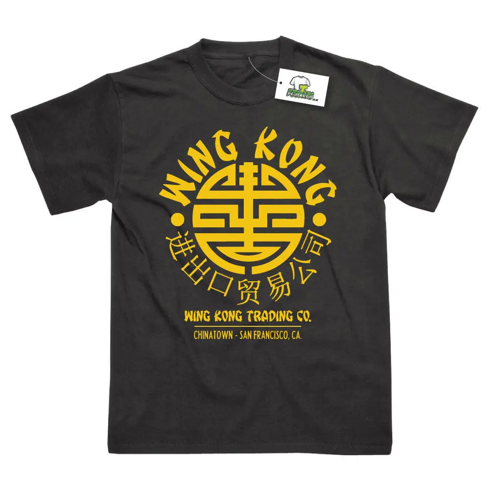 Wing Kong Inspired by Big Trouble In Little China Printed T-Shirt Top Tee 100% Cotton Humor Men Crewneck Shirts Black Style |