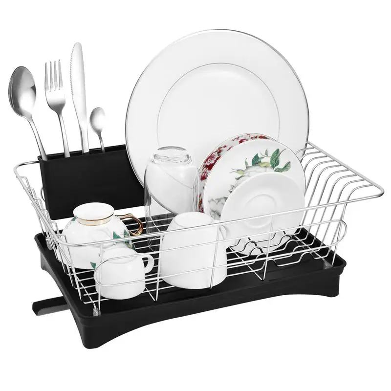 Stainless Steel Dish Drying Rack Utensil Organizer Tableware