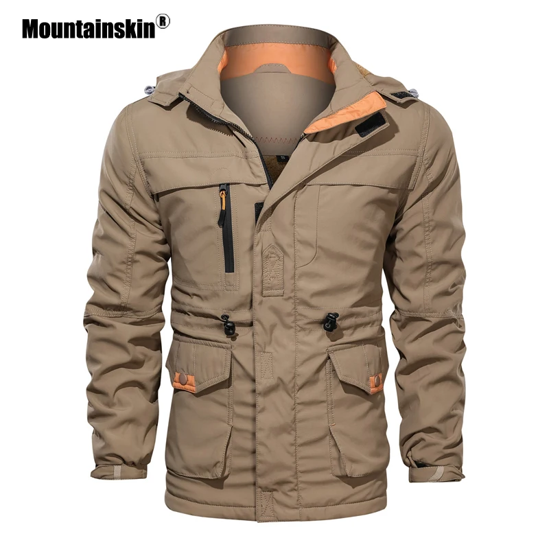 Мужская куртка с капюшоном Mountainskin уличная плотная европейские размеры SA774 для
