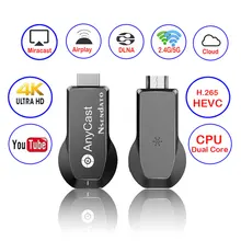 Anycast M100 2,4G 4K Miracast H.265 беспроводной DLNA AirPlay HDMI tv Stick Wifi дисплей ключ приемник для IOS Android PC