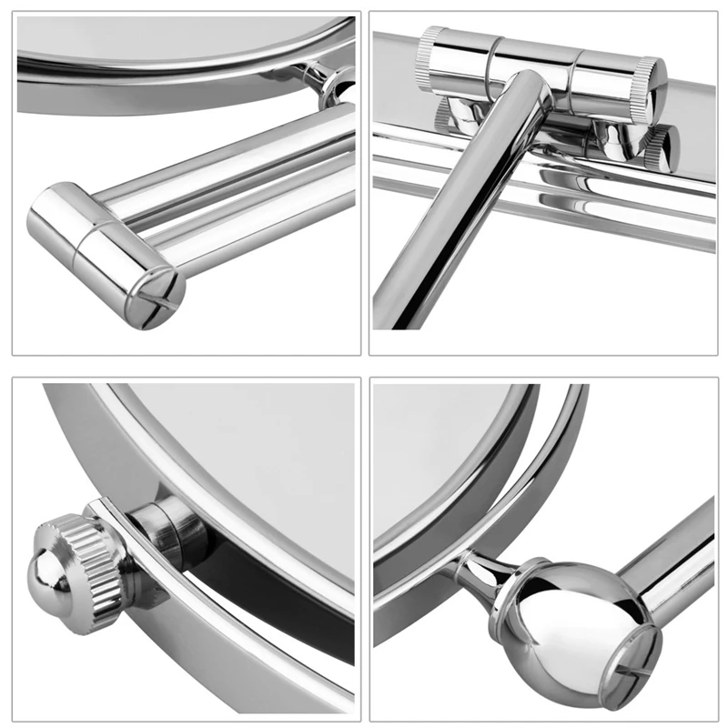 Silver Extending 8 inches cosmetic wall mounted make up mirror shaving bathroom mirror 3x Magnification Silver Extending 8 inches cosmetic wall mounted make up mirror shaving bathroom mirror 3x Magnification
