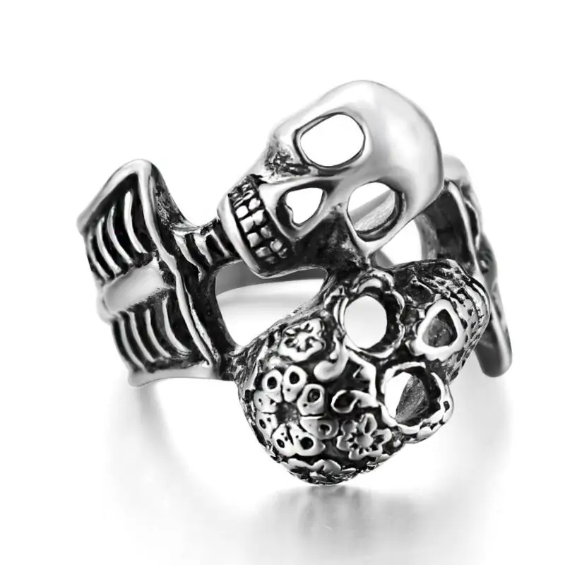 Hot Selling Fashion Creative Double Skull Ring Hipster Accessories Punk | Украшения и аксессуары