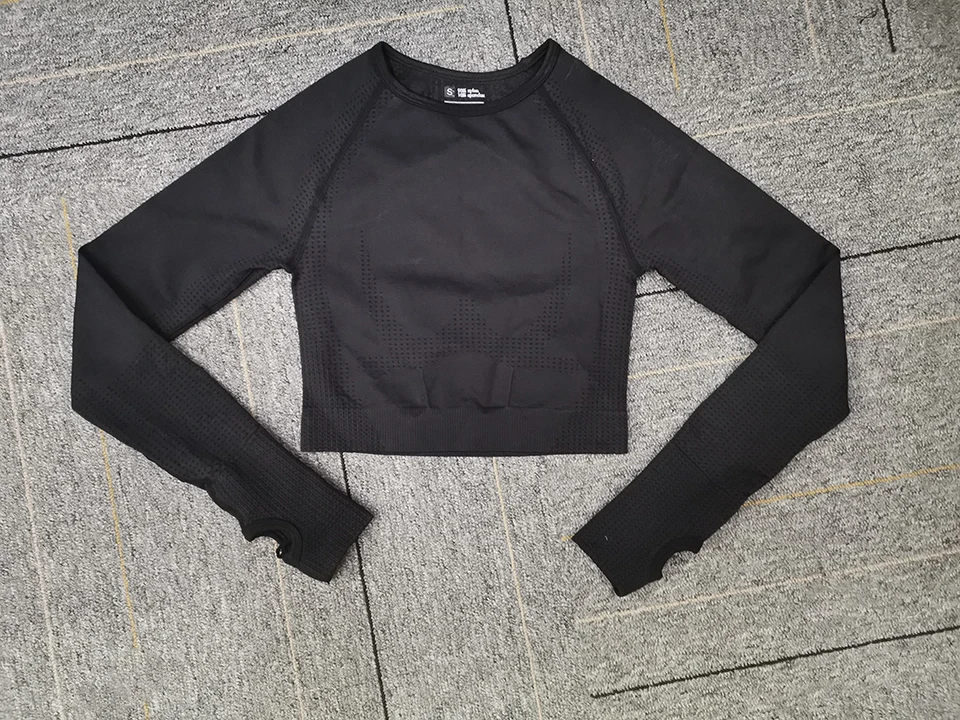 Seamless Yoga Top Long Sleeve Workout Tops for Women Fitness Vital Gym Crop Top Athletic Gym Shirt Women Sportswear Short Active sports bra,yoga top,yoga shirt,sports shirt
