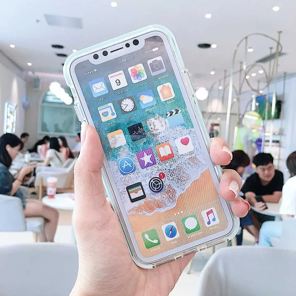 Милый мультяшный Бегемот чехол для iPhone X XR XS Max для iPhone 6 6s 7 8 plus цветной край прозрачный мягкий силиконовый чехол