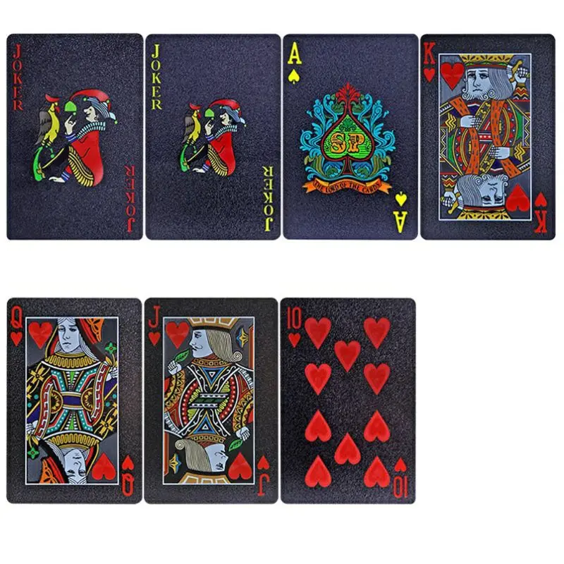 

Black PVC Poker Waterproof Plastic Playing Cards Party Board Game Scrub Poker