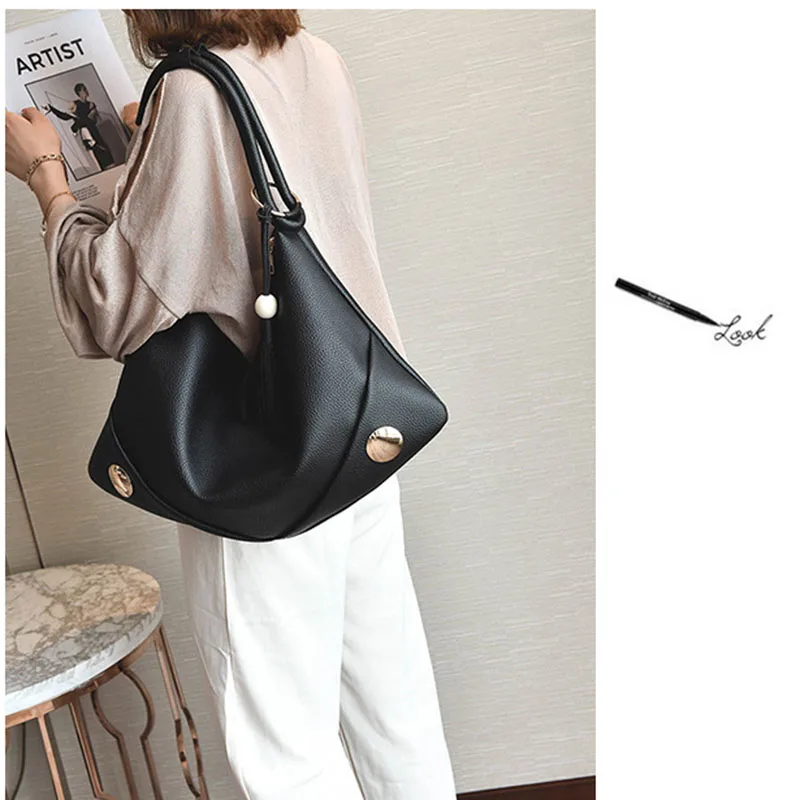 SMOOZA New arrival Tassel Large capacity handbags Luxury Shoulder Bags Hobos Designer Bag For Women fashion Ladies PU Leather