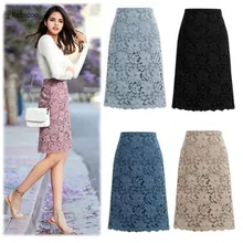 Женская юбка Модная высокая эластичная высокая талия элегантная офисная юбка открытая юбка для фитнеса размера плюс S-6XL