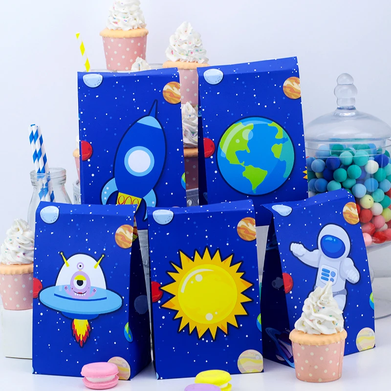 SpaceBirthdayPartyPaperBagsGiftBagFavorBoxforCandyGoodies