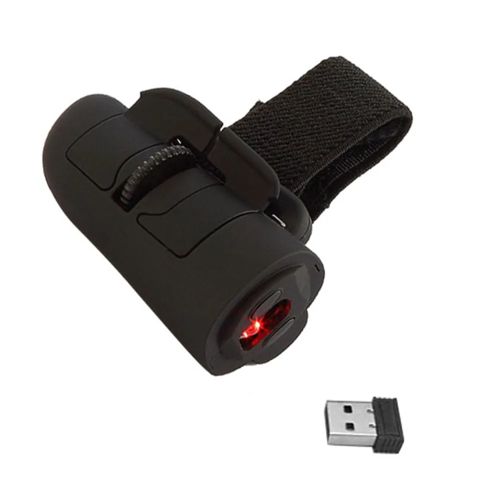 Black USB Горячая мини пальчиковая мышь Беспроводная связь USB оптическое кольцо-Мышка для портативных ПК - Цвет: Black USB