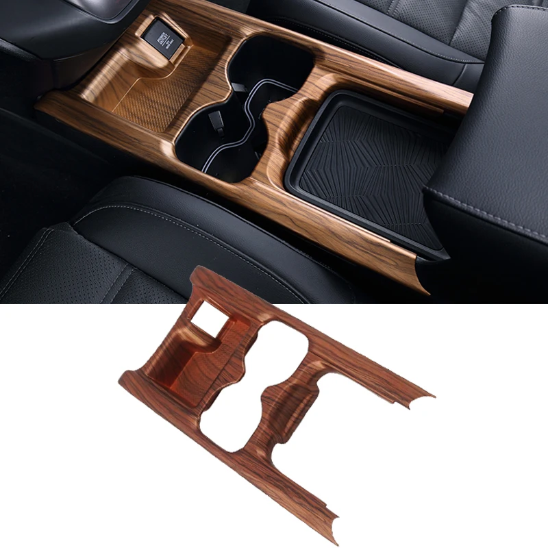 

Car Interior Peach wood grain Front Cup Holder Trim Cover Frame For Honda CRV CR-V 2017 2018 2019 2020 Car Styling Accessories