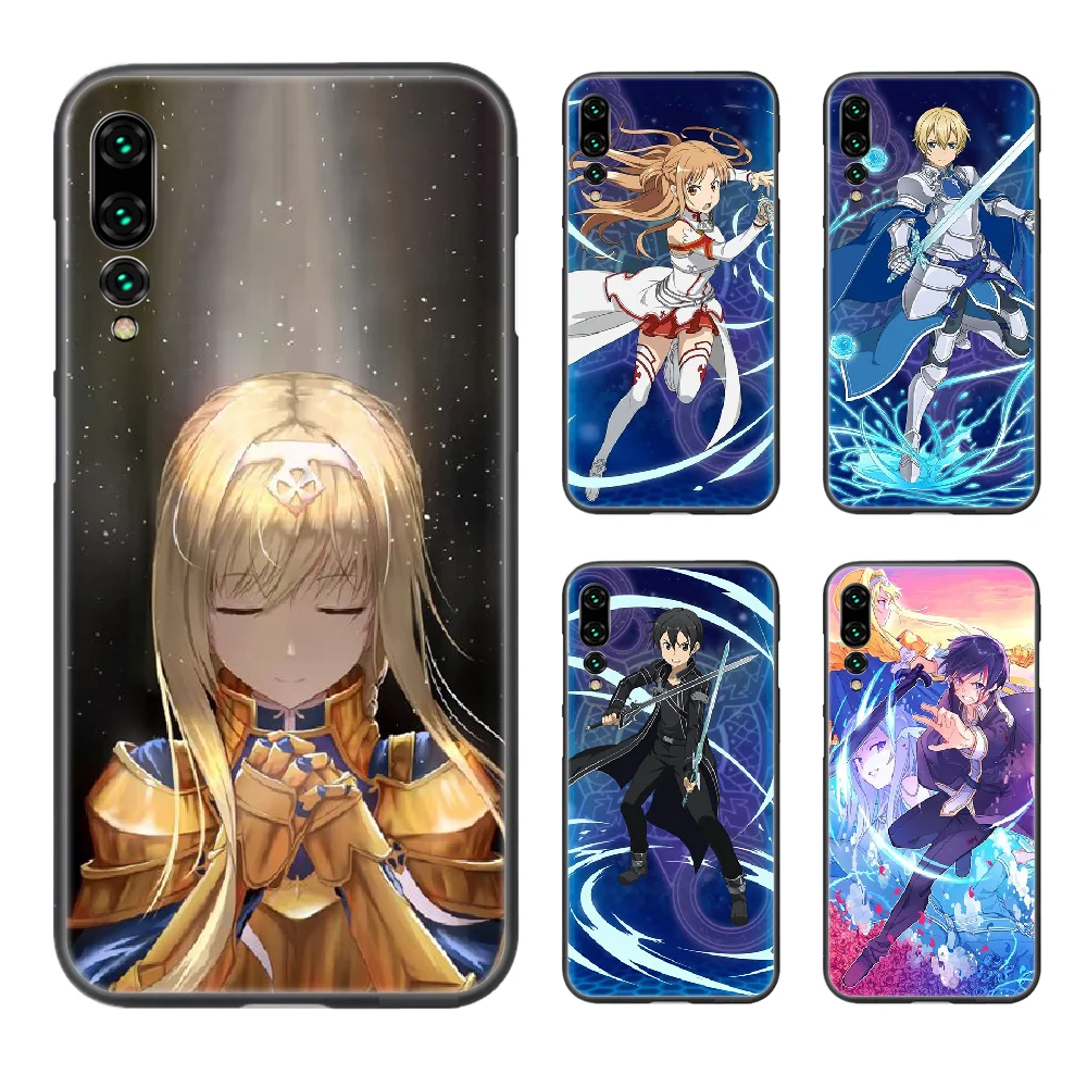 Чехол для телефона с аниме Save Art Online SAO чехол-накладка Huawei P8 P9 P10 P20 P30 P40 Lite Pro Plus smart Z