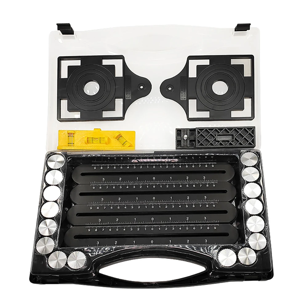 

12 Folding Ruler Aluminum Alloy Tile Opening Locator Mud Tile Shop Paste Floor Tile Glass Universal Hole Punch Hand Tool