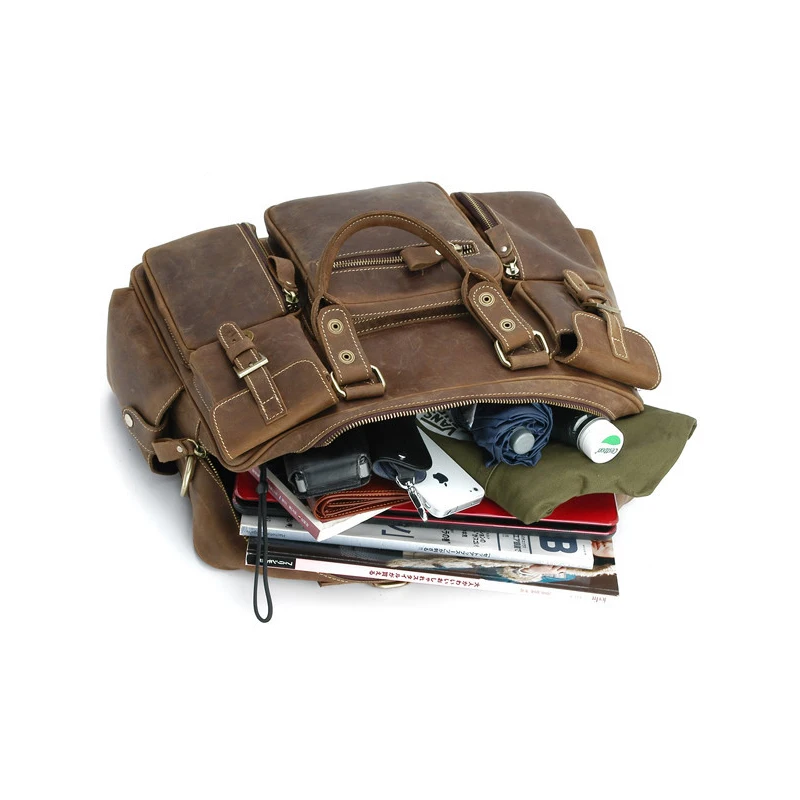 Сумка на плечо, винтажная, Crazy Horse, натуральная кожа, Кроссбоди, сумка для путешествий, мужская спортивная сумка для багажа, большая сумка для ноутбука, сумка с карманами, 3061