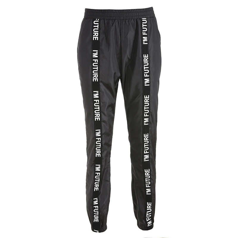Black April MOMO arem брюки женские длинные свободные штаны для бега женские спортивные штаны с эластичной талией черные повседневные армейские уличные - Цвет: Black