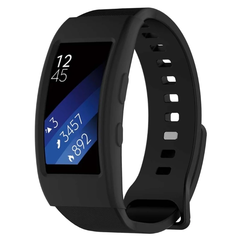 Силиконовый чехол для часов протектор для samsung gear Fit 2 Pro SM-R360 SM-R365 3XUE - Цвет: Черный