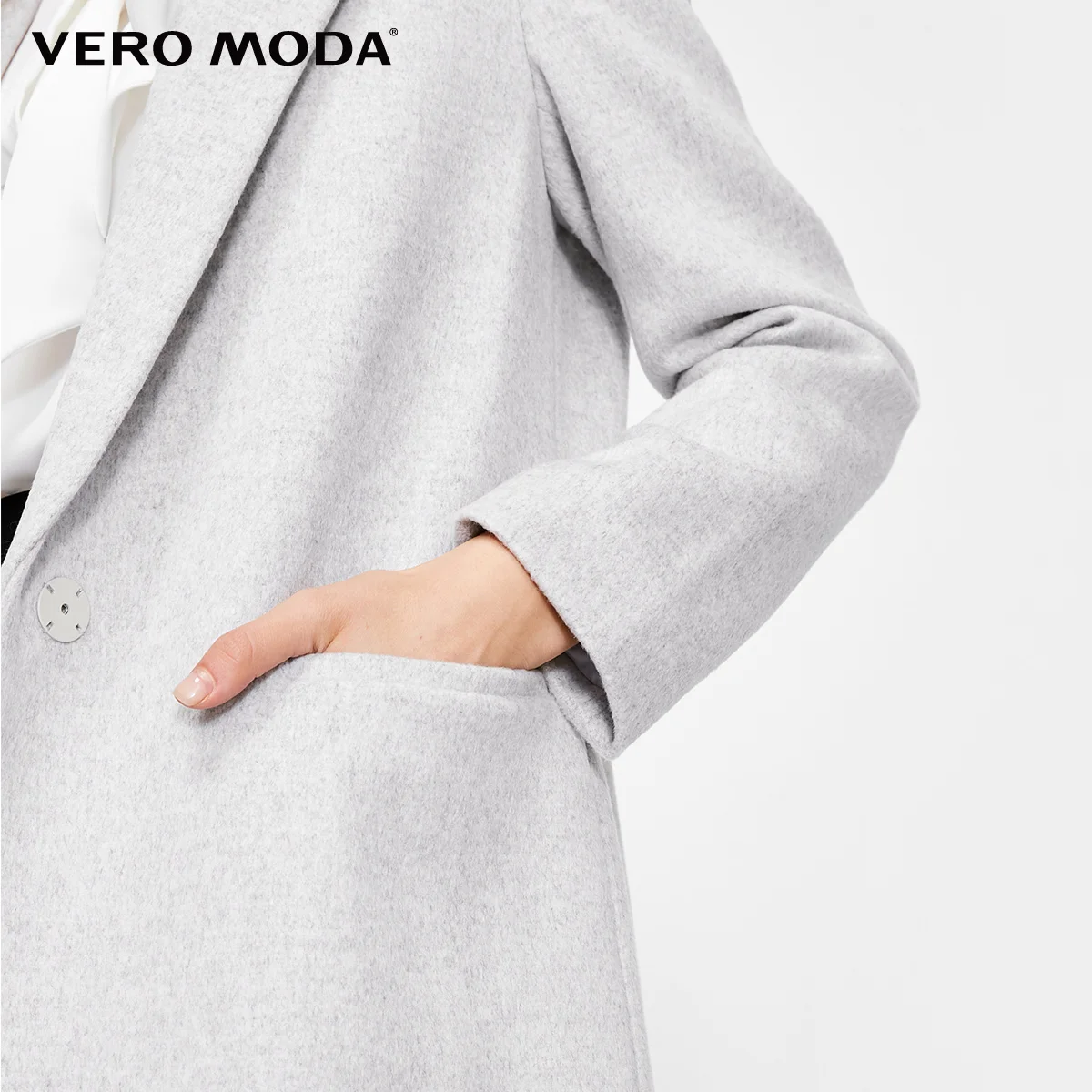 Vero Moda женское длинное шерстяное пальто с лацканами | 318327506