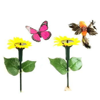 

Solar Powered Flying Dancing Fluttering Sunflower Butterflies Hummingbird Yard Decor Gifts For Garden Courtyard Decoration