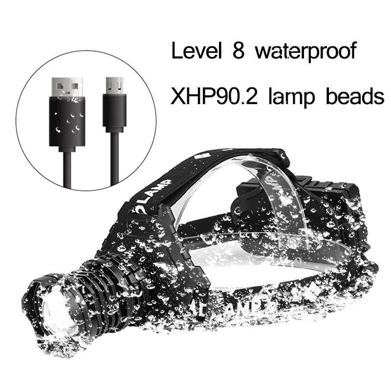Preise Mächtigsten XHP90.2 Led Scheinwerfer 8000LM Kopf lampe USB Aufladbare Scheinwerfer Wasserdichte Zooma Angeln Licht Verwenden 18650 Batterie