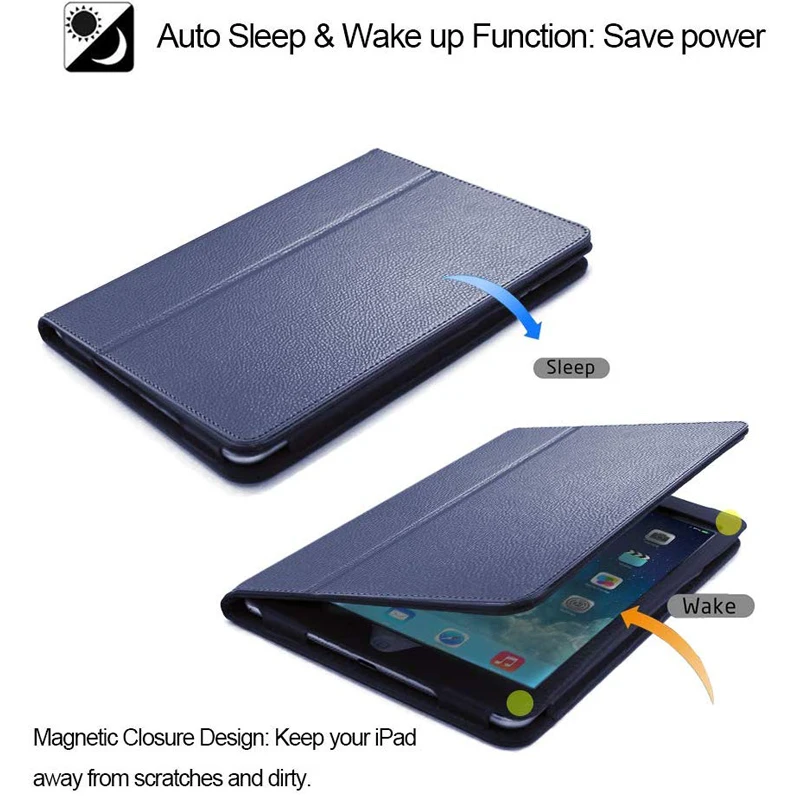 caso da aleta do negócio para ipad geração suporte magnético automático acordar capa de sono