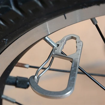 

Titanium Multi-function Tools Outdoor Camping High Strength Titanium Carabiner Bicycle Steel Wire Bayonet 8/10/12 Wrench Ti1101