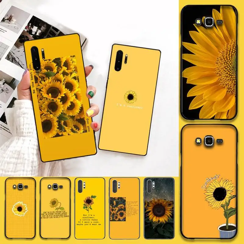 

Beauty Yellow Sunflower TPU Soft Silicone Phone Case Cover For Samsung Note 7 8 9 10 Lite Plus Galaxy J7 J8 J6 Plus 2018 Prime
