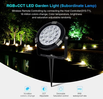 

MiBOXER SYS-RC1 9W RGB+CCT LED Garden Light DC24V Subordinate Lamp IP65 Waterproof Inserted grass lamp spotlight