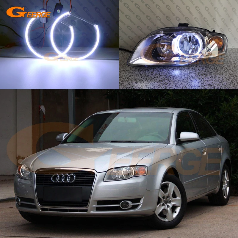 Отличные ультра яркие COB led Ангельские Глазки halo Кольца для Audi A4 S4 RS4 B7 2004 2005 2006 2007