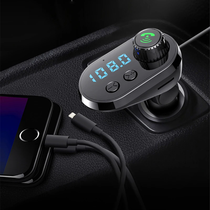 3USB быстрое зарядное устройство Bluetooth FM передатчик для автомобиля Fm модулятор Handsfree держатель телефона беспроводной радио адаптер автомобильный комплект