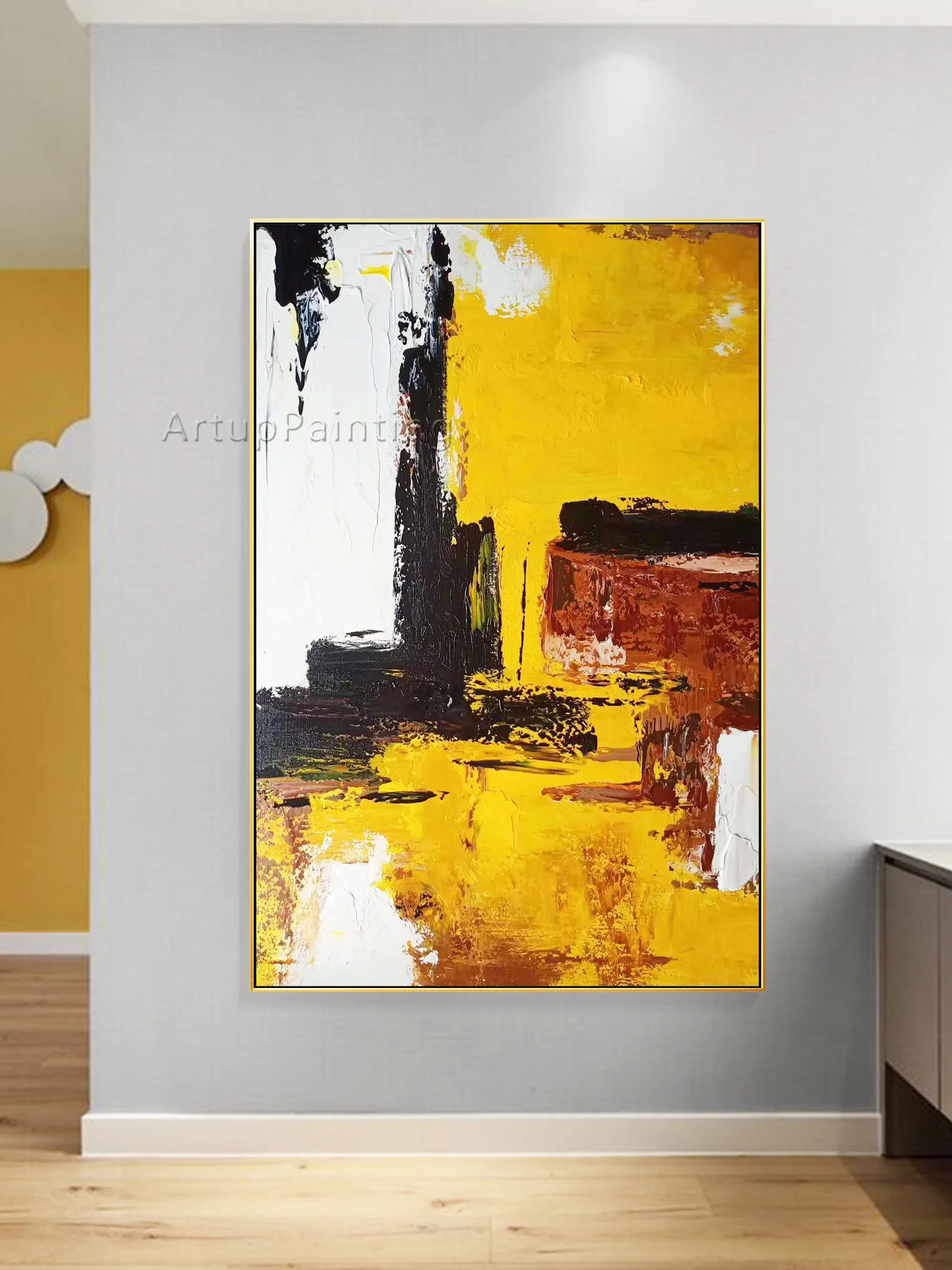 

Modern Abstract Gold black Art Painting on Canvas Wall Art Picture Hand Painted Home Decoration for Living Room