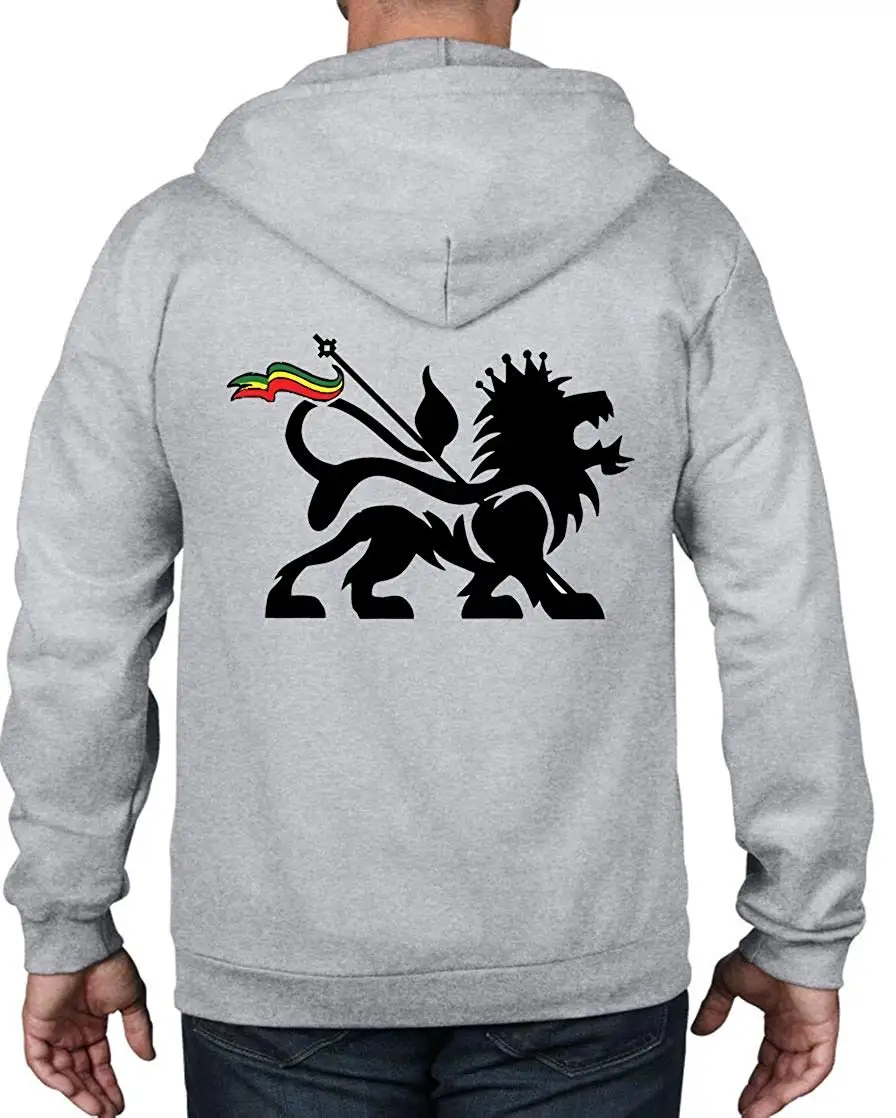Для мужчин Лев Иуды регги с полноразмерной молнией, Hoodieunisex Для мужчин wo Для мужчин, толстовка с капюшоном