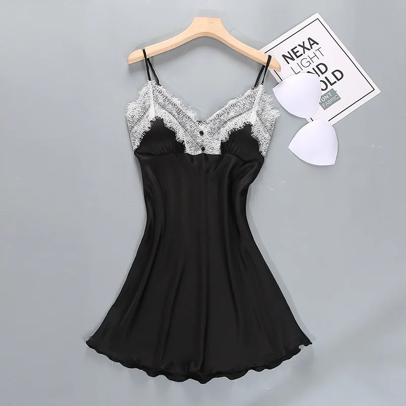 Черный сексуальный женский шелковистый халат для спальни одноразовые нетканые медицинские маски ночная рубашка-пеньюар банный Халат