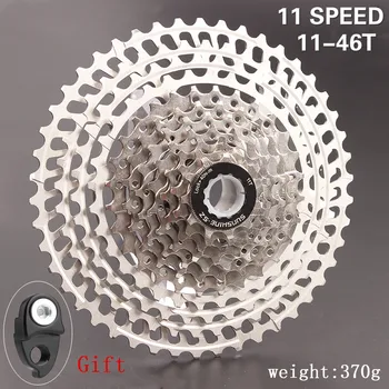 

SUNSHINE-SZ Cassette Freewheel 11Speed 11-46T Ultralight Wide Ratio Mountain Bike MTB Bicycle Compatible Sprocket Silver Parts
