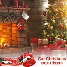 1PC 5m Christmas DIY Fabric Swirl Ribbon Burlap Ribbon With Wired Edge Gift Classic Wrapping Christmas Tree Ribbon Wreath Bows