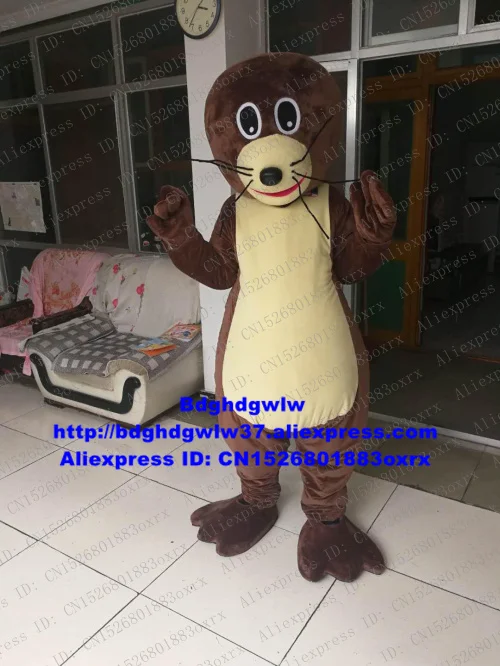 Brown Seal Sea Dog Lion Dogs Fur Mascot Costume Adult Cartoon Character Brand Plan Promotion Shopping Mall zx1454 | Тематическая