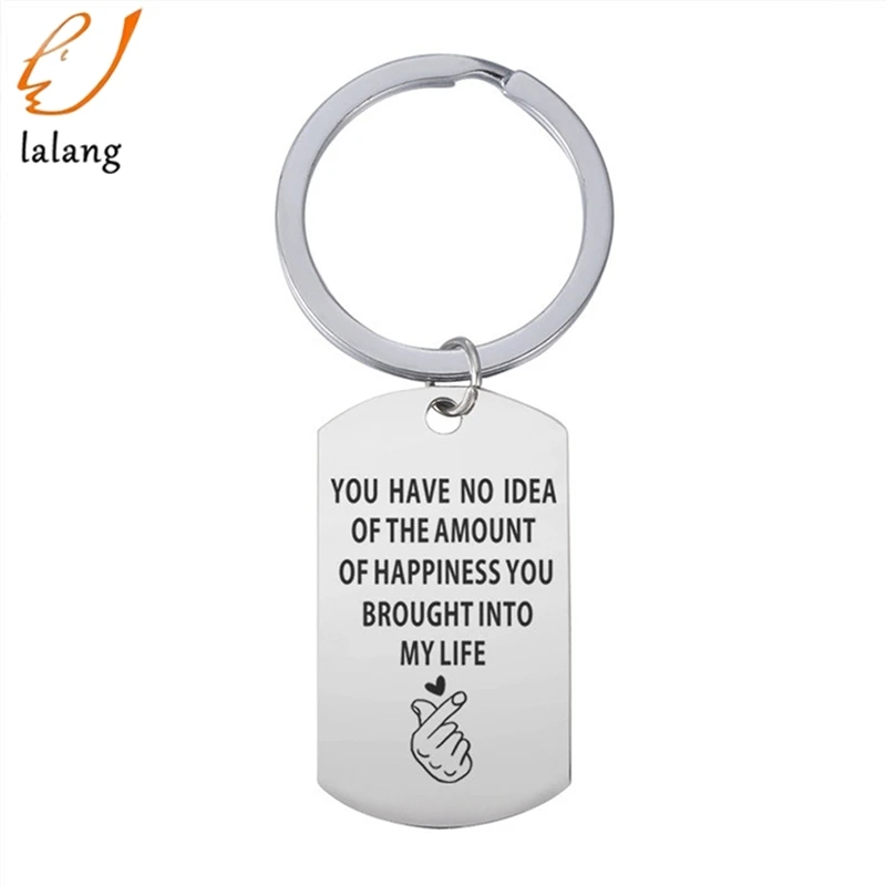 Creative Keyring YOU HAVE NO IDEA OF THE AMOUNT Stainless Steel Pendant Lettering Key Chain To Best Friends Gift