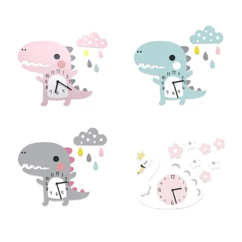

Cartoon Wall Clock Set Home Children Bedroom Living Room Silent Clock Kindergarten Decorative Supplies