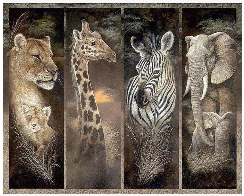 Животные леопарды Алмазная картина жираф вышивка художественный камень