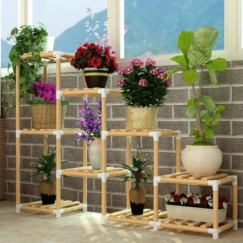 Para Plantas садовые полки для растений Stojaki дерево Etagere Планте балкон полка открытый Dekoration Stojak Na Kwiaty цветок стенд