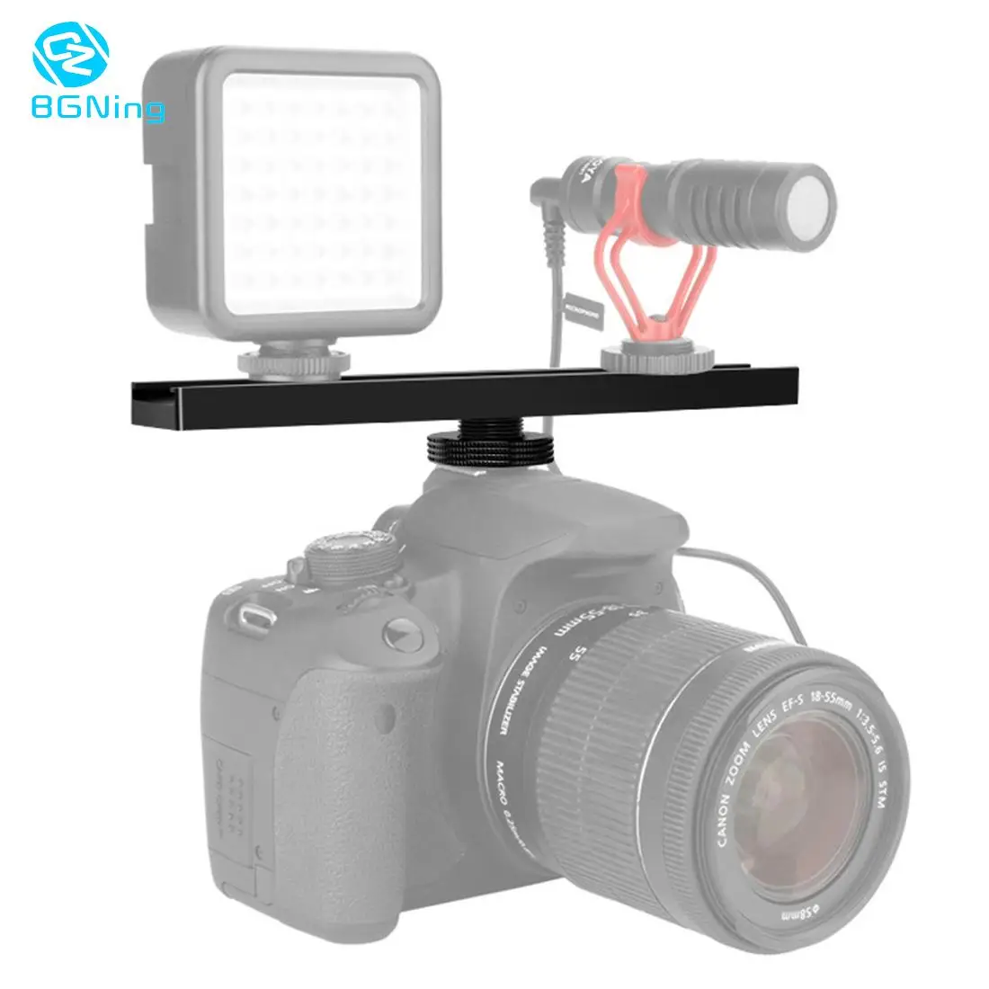18cm Extension Rail Bracket Bar 1/4" Screw Hot Cold Shoe Mount for Flash Speedlite Video Light Microphone for Canon Nikon Sony