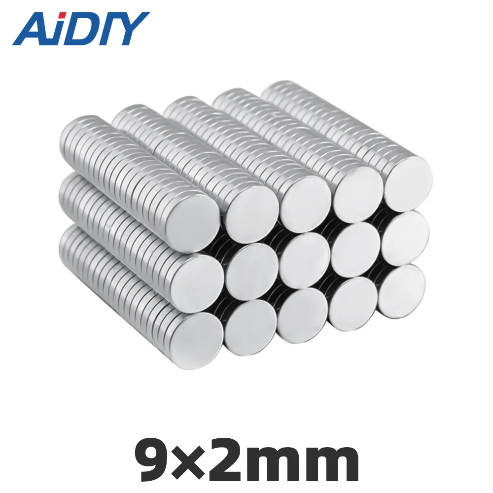 AI DIY 20/50/100 мощных светодиодных ниодимовые Дисковые магниты 9 × 2 мм неодимовый
