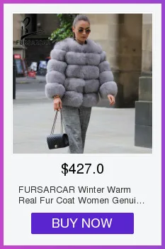 FURSARCAR новые модные Для женщин реального норки пальто с большой Silver Fox меховой воротник Роскошные зимняя куртка Женские натурального меха