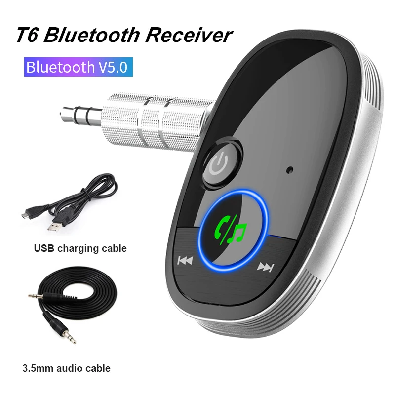 Адаптер для аудиоресивера T6 Bluetooth планшетов автомобиля с разъемом 3 5 мм